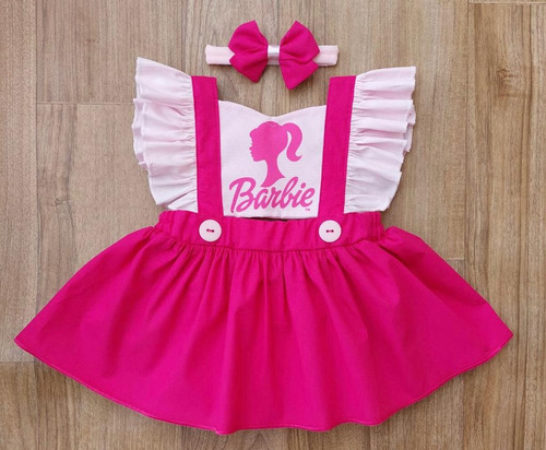 Roupa De Bebê Barbie Salopete Menina Infantil Blogueirinha